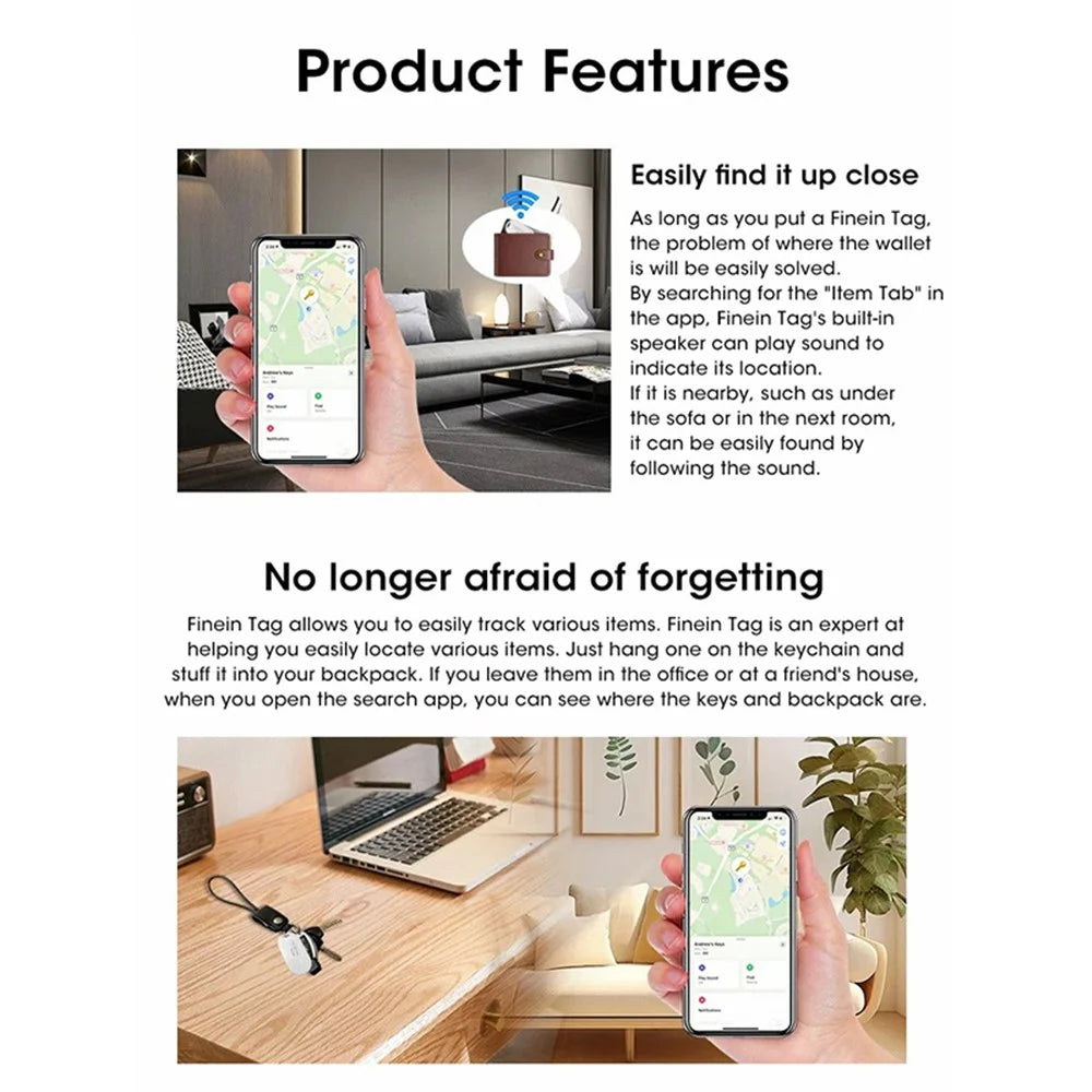 S9 Smart Tag Bluetooth-compatible Tracker Anti-lost Finder for Key, Backpack, Wallet for iOS - 6