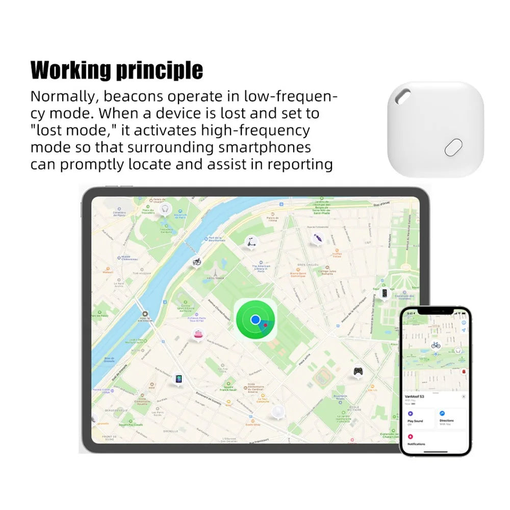F02 Smart Finder Bluetooth-compatible Luggage Tracker Car Key Smart Tag for iOS - White - 3