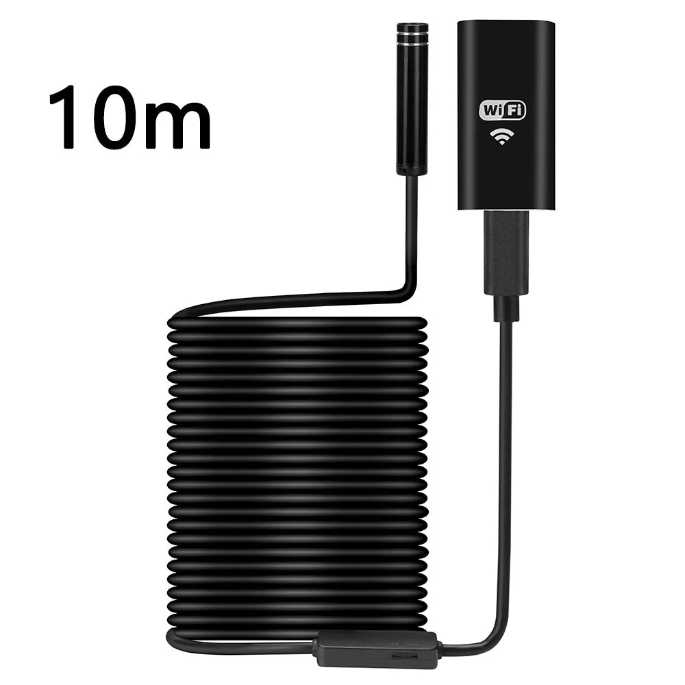 YPC100 10m Hard Wire WiFi Borescope 8mm Camera Lens Cell Phone Inspection Endoscope - 1