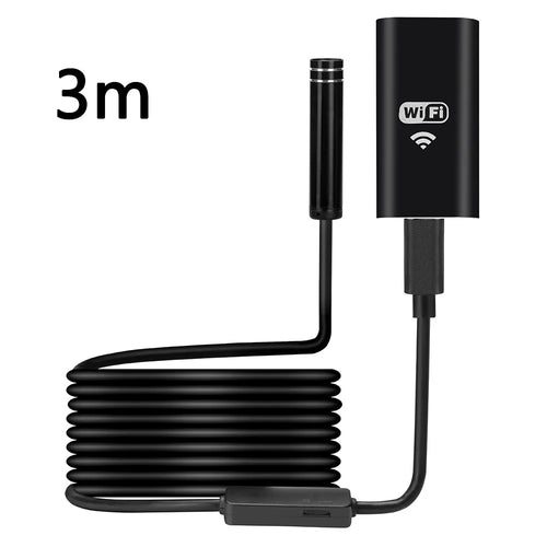 YPC100 3m Hard Wire WiFi Borescope 8mm Camera Lens Cell Phone Inspection Endoscope - 1