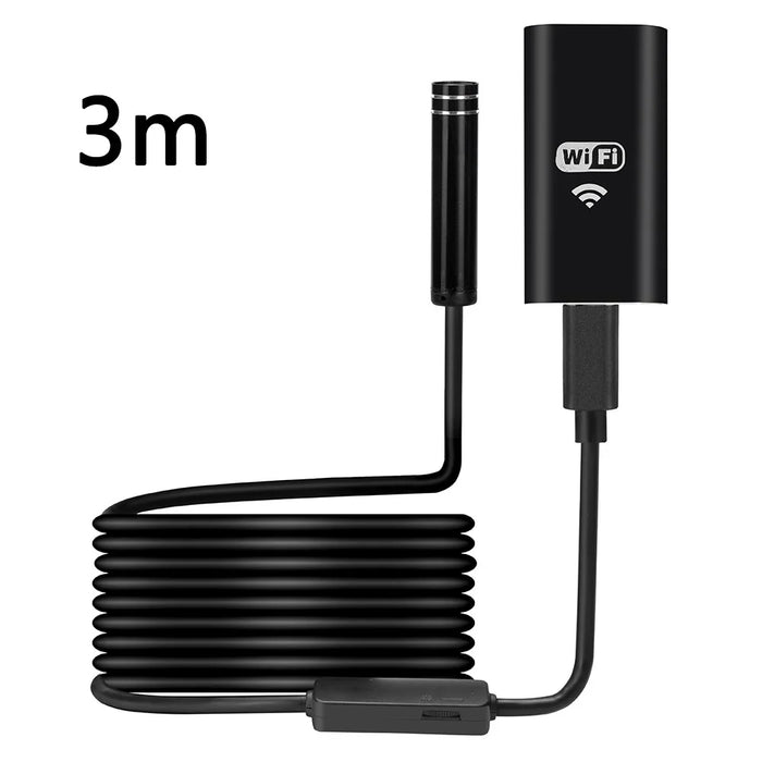 YPC100 3m Hard Wire WiFi Borescope 8mm Camera Lens Cell Phone Inspection Endoscope - 1