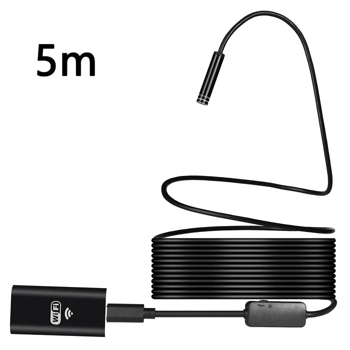 YPC100 5m Flexible Wire WiFi Borescope 8mm Camera Lens Cell Phone Inspection Endoscope - 1