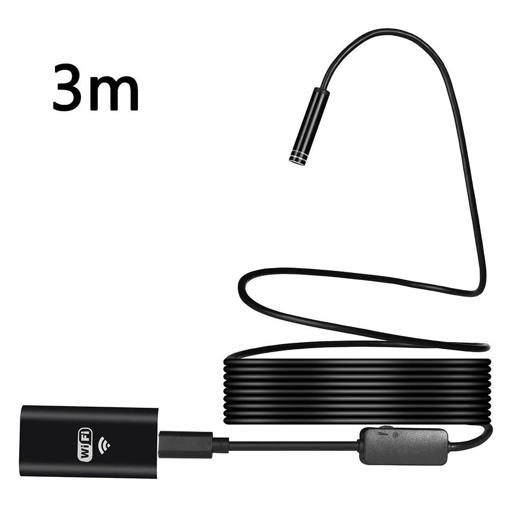 YPC100 3m Flexible Wire WiFi Borescope 8mm Camera Lens Cell Phone Inspection Endoscope - 1