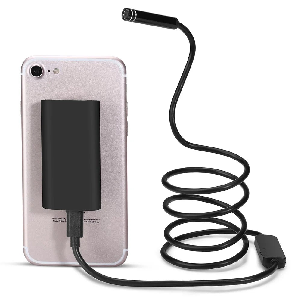 YPC100 1m Flexible Wire WiFi Borescope Camera with Light, 8mm Camera Lens Inspection Endoscope - 2