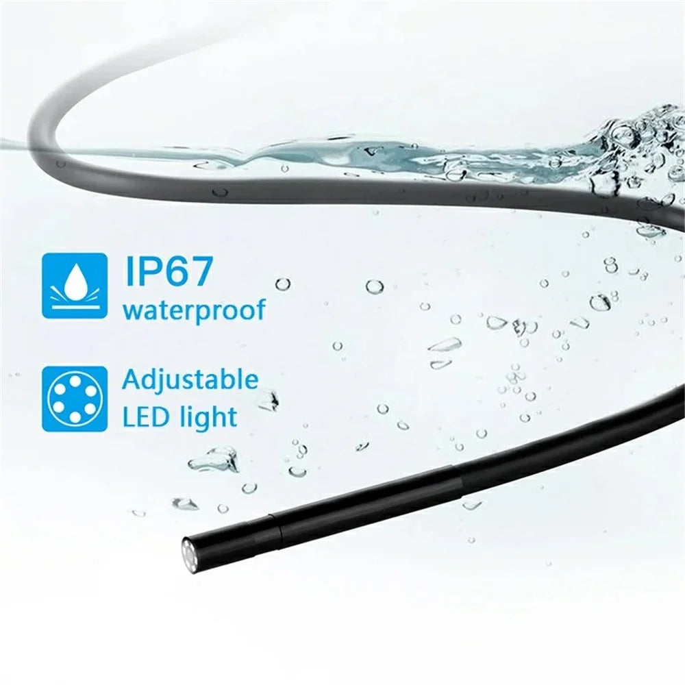 Y1002 10m Hard Wire 5.5mm Camera Lens Inspection Endoscope Type-C+USB+Android Phone Borescope - 7