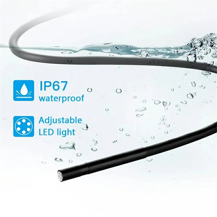 Y1002 5m Hard Wire Inspection Endoscope 5.5mm Camera Lens Type-C+USB+Android Phone Borescope - 7