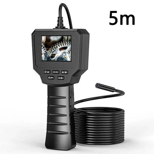 128A 5m Hard Wire 2.4-inch IPS Screen Hand-Held Endoscope 8mm Lens Pipe Inspection Borescope with Shooting / Video Recording Function - 1