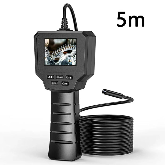 128A 5m Hard Wire 2.4-inch IPS Screen Hand-Held Endoscope 8mm Lens Pipe Inspection Borescope with Shooting / Video Recording Function - 1