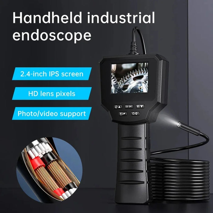 128A 5m Hard Wire 2.4-inch IPS Screen Hand-Held Endoscope 8mm Lens Pipe Inspection Borescope with Shooting / Video Recording Function - 2