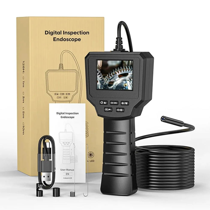 128A 5m Hard Wire 2.4-inch IPS Screen Hand-Held Endoscope 8mm Lens Pipe Inspection Borescope with Shooting / Video Recording Function - 7