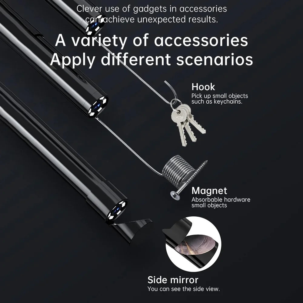 128A 1m Hard Wire 2.4-inch IPS Screen Industrial Endoscope 8mm Lens Borescope with Shooting / Video Recording Function - 4