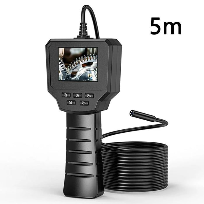 128A 5m Hard Wire 2.4 inch Screen Inspection Endoscope 8mm Camera Lens Industrial Borescope - 1