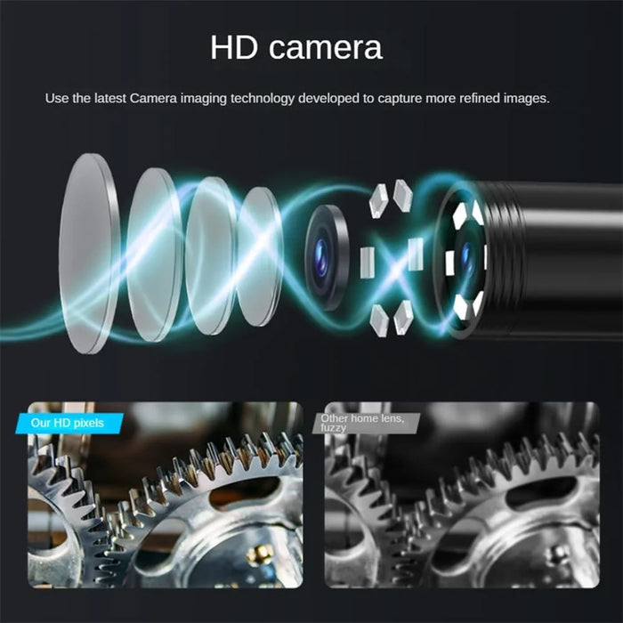 128A 5m Hard Wire 2.4 inch Screen Inspection Endoscope 8mm Camera Lens Industrial Borescope - 5