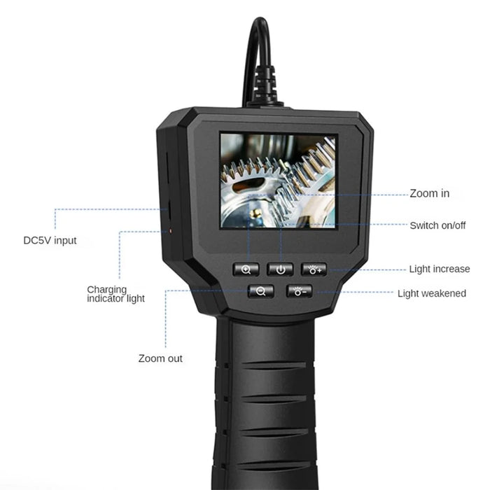 128A 5m Hard Wire 2.4 inch Screen Inspection Endoscope 8mm Camera Lens Industrial Borescope - 7