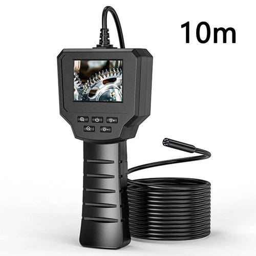 128A 10m Hard Wire 8mm Camera Lens Industrial Borescope 2.4 inch Screen Inspection Endoscope - 1