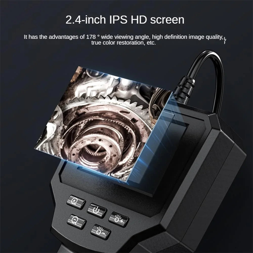128A 10m Hard Wire 8mm Camera Lens Industrial Borescope 2.4 inch Screen Inspection Endoscope - 4