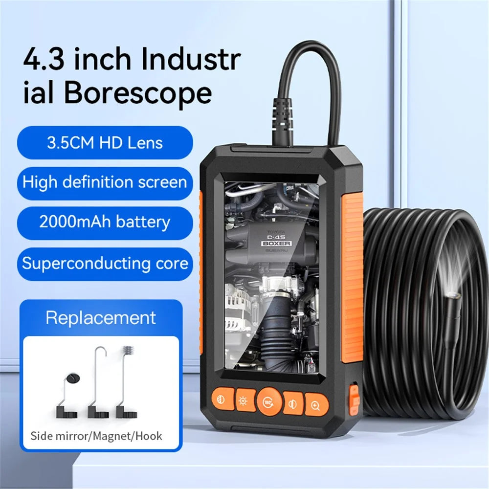 C43 3m Wire 8mm Single Lens Inspection Borescope 1080P Camera Endoscope with 4.3 inch Screen - 2