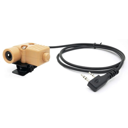 Ham Radio Walkie Talkie U94 PTT Headset Adapter for Baofeng Kenwood HYT TYT - Brown - 1