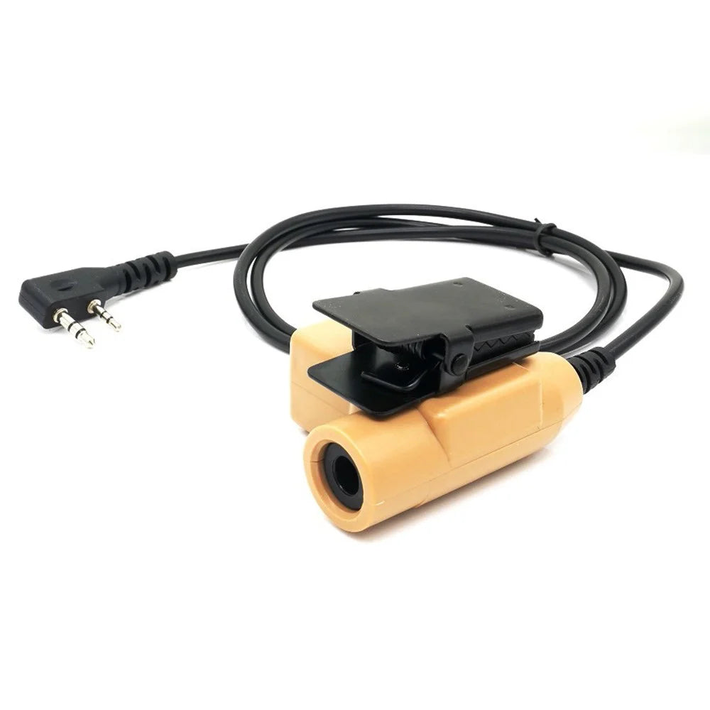 Ham Radio Walkie Talkie U94 PTT Headset Adapter for Baofeng Kenwood HYT TYT - Brown - 2