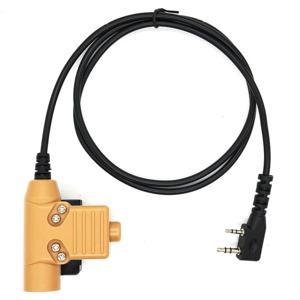 Ham Radio Walkie Talkie U94 PTT Headset Adapter for Baofeng Kenwood HYT TYT - Brown - 3