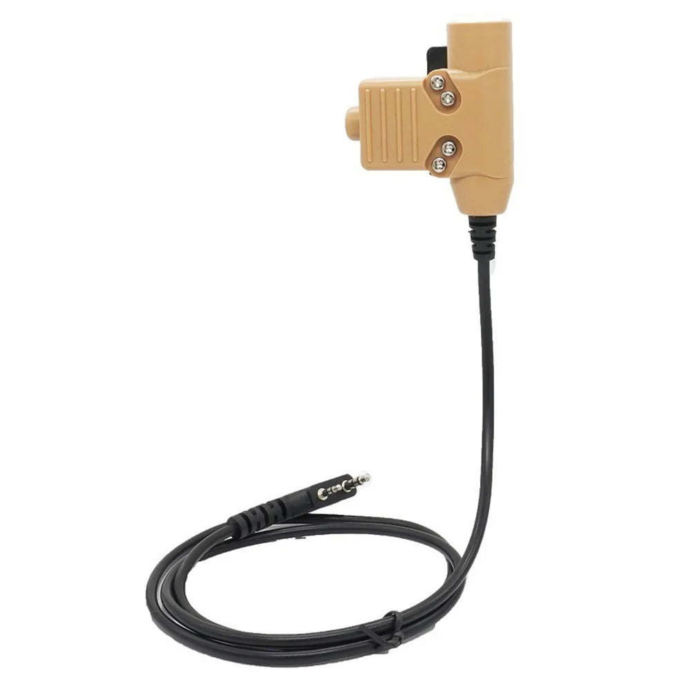 Ham Radio Walkie Talkie U94 PTT Headset Adapter for Baofeng Kenwood HYT TYT - Brown - 4