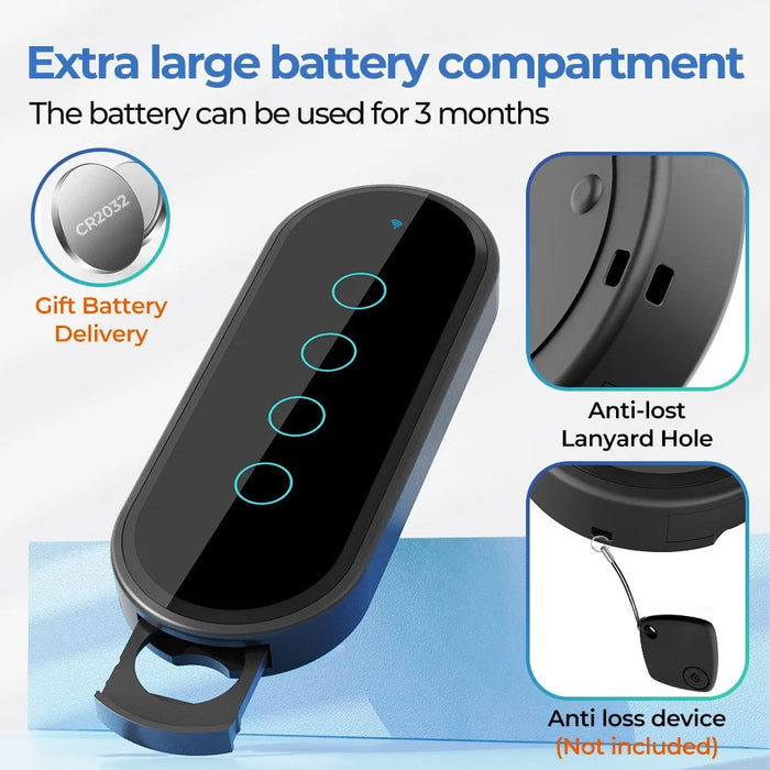 RF433 Remote Control Touch Switch 4 Gang 2.5D Tempered Glass Wireless Interruptor Switch - Black - 5