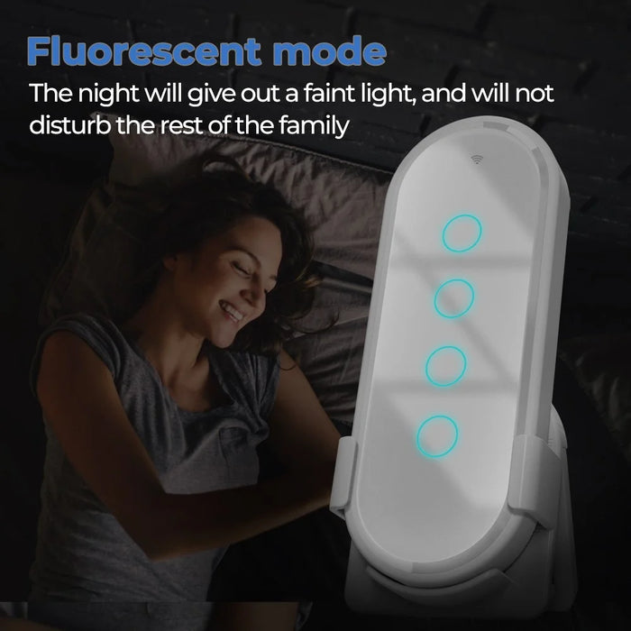 RF433 Remote Control Touch Switch 4 Gang 2.5D Tempered Glass Wireless Interruptor Switch - Black - 7