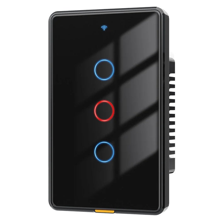 MG-KG101 WiFi+433 Dual Mode 3 Gang 10A Touch Smart Switch Tuya APP Voice Control Wall Light Switch, US Plug / Black - 1