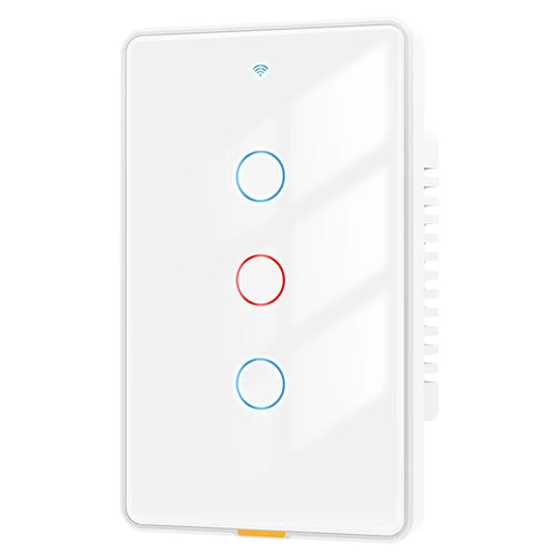MG-KG101 WiFi+433 Dual Mode 3 Gang 10A Touch Smart Switch Tuya APP Voice Control Wall Light Switch, US Plug / White - 1