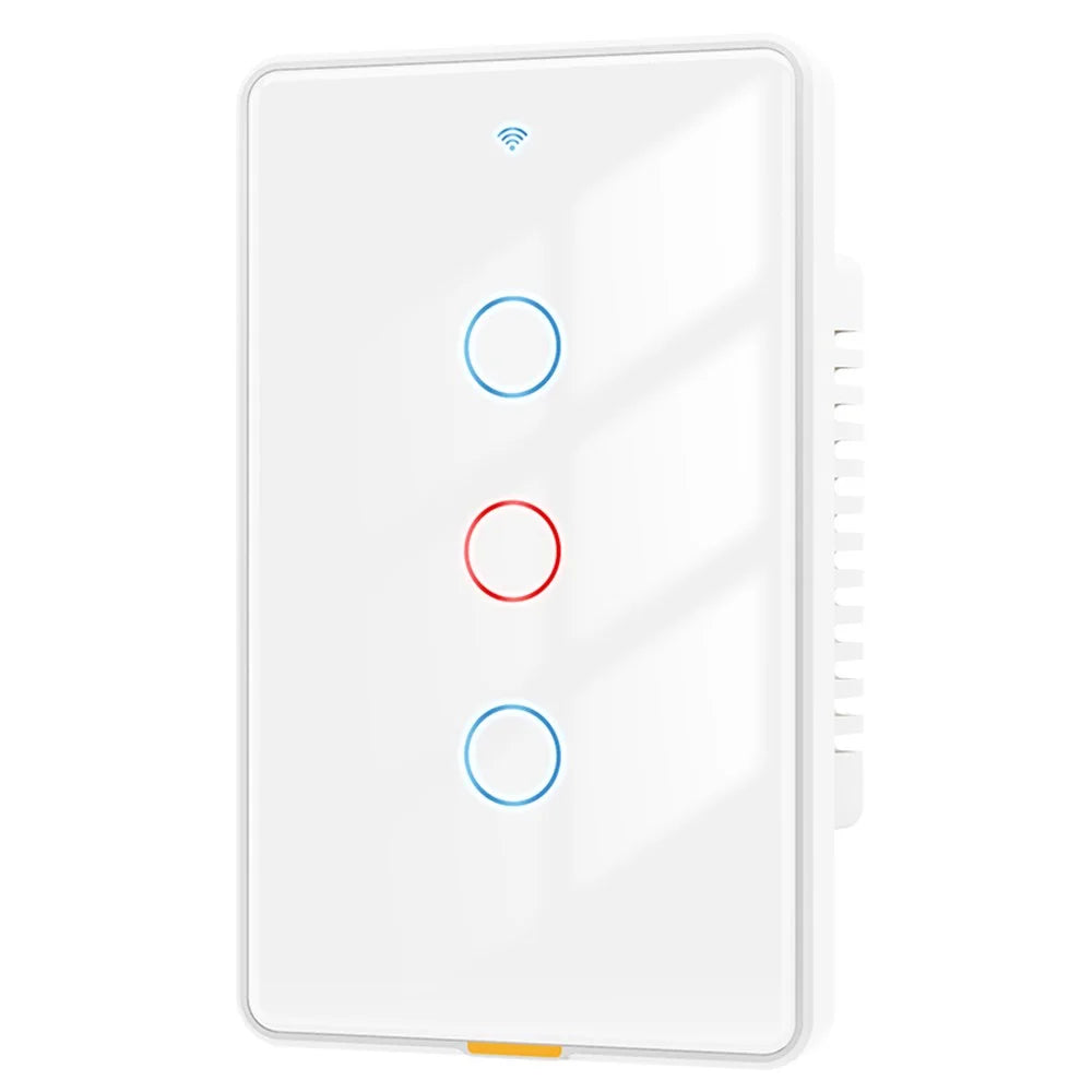 MG-KG101 WiFi+433 Dual Mode 3 Gang 10A Touch Smart Switch Tuya APP Voice Control Wall Light Switch, US Plug / White - 1