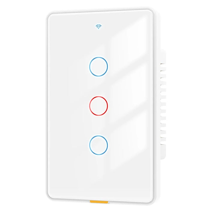 MG-KG101 WiFi+433 Dual Mode 3 Gang 10A Touch Smart Switch Tuya APP Voice Control Wall Light Switch, US Plug / White - 1
