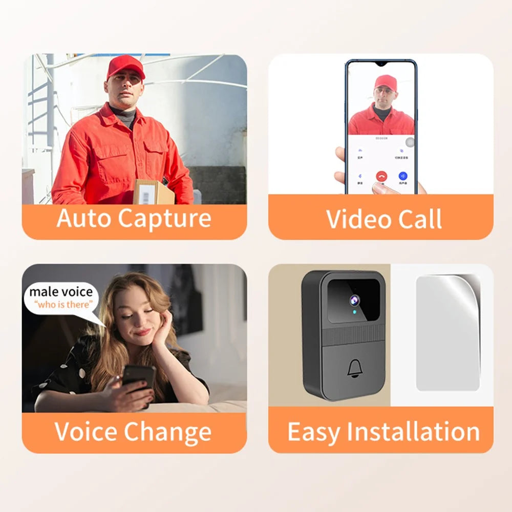 D9 Wireless WiFi Doorbell Phone APP Monitoring Video Call Night Vision Smart Door Bell - 3
