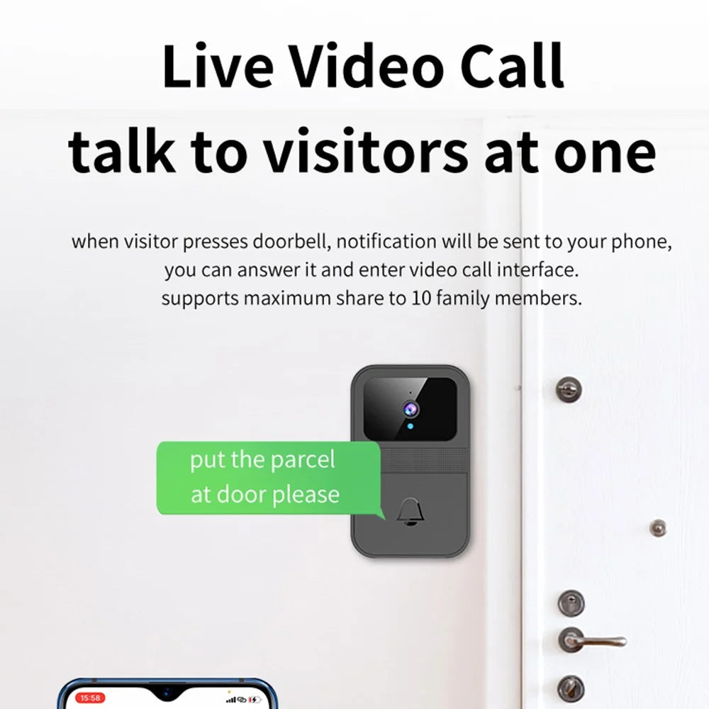 D9 Wireless WiFi Doorbell Phone APP Monitoring Video Call Night Vision Smart Door Bell - 4