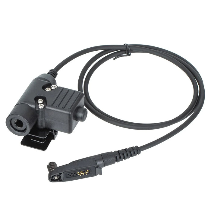 Ham Radio 7.1mm Speaker Microphone with U94 PTT Headset Adapter for Motorola GP328Plus - 2