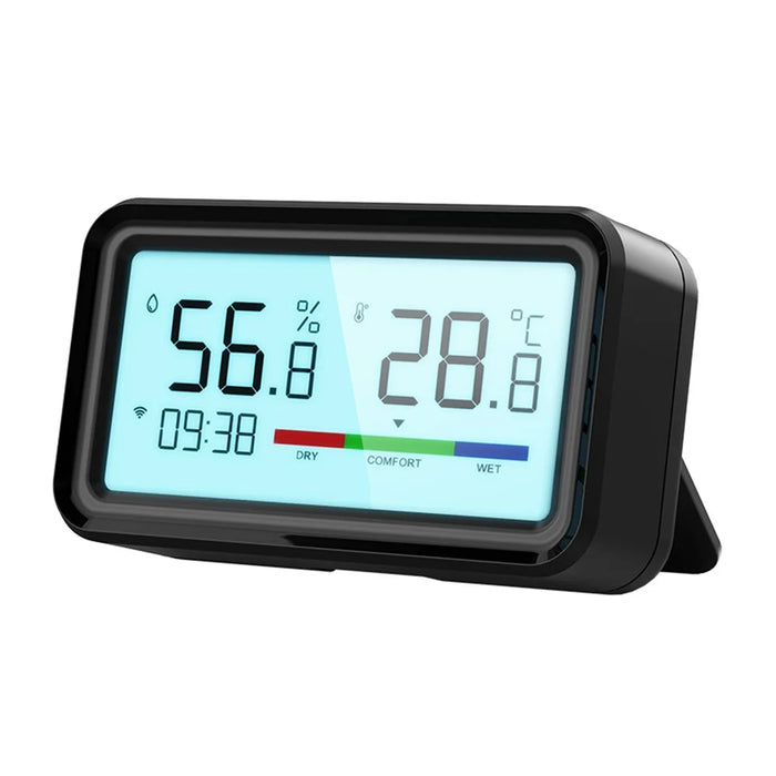 MG-WSD100 Humidity Sensor with Backlit Tuya Smart Home WiFi + Bluetooth-compatible Electronic Thermometer - Black - 1