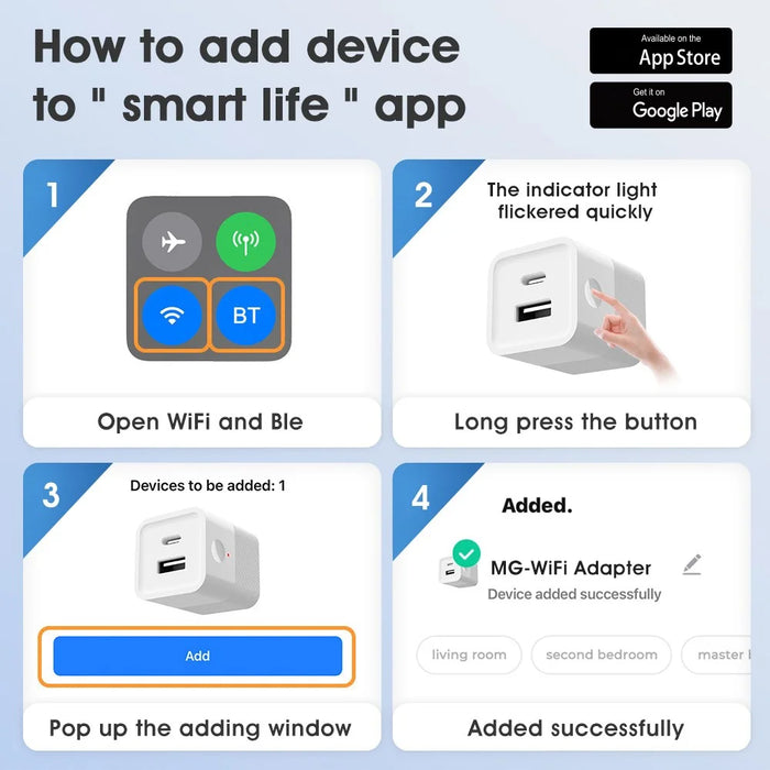 MG-SPQ100 Wireless WiFi Type-C Power Adapter to USB+Type-C Charging Adapter Tuya Smart App Remote Control Switch - Black - 4
