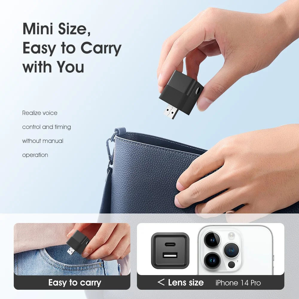 MG-SPQ100 Wireless WiFi USB Power Adapter to USB+Type-C Charging Adapter Tuya Smart App Remote Control Switch - Black - 4