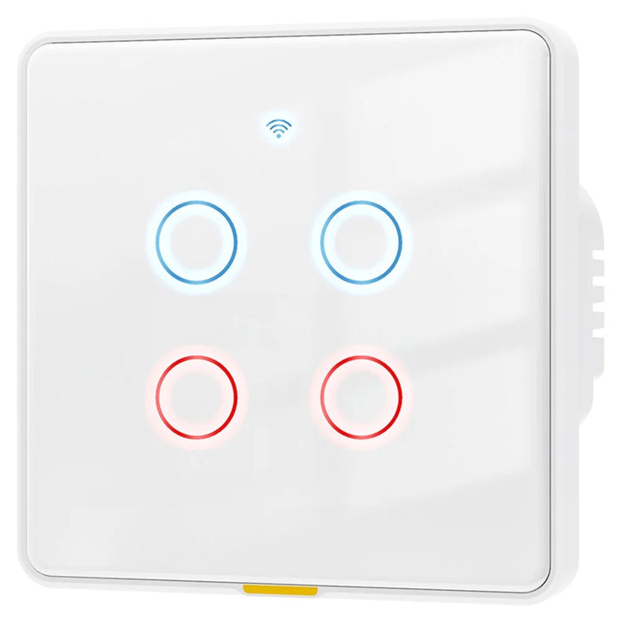 MG-KG110 4 Gang WiFi+433 Dual Mode Touch Smart Switch Tuya APP Voice Control Wall Light Switch, EU Plug  /  White - 1