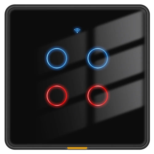 MG-KG110 4 Gang WiFi+433 Dual Mode Touch Smart Switch Tuya APP Voice Control Wall Light Switch, EU Plug  /  Black - 1