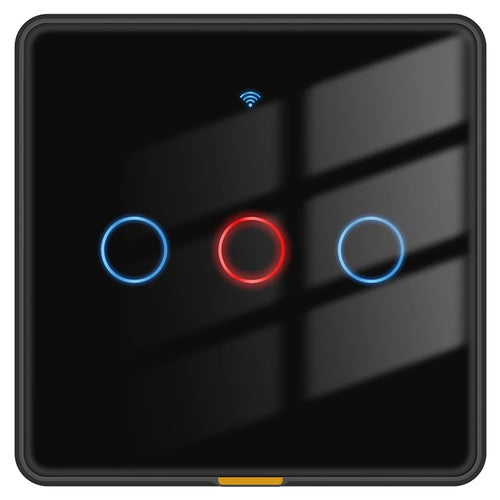 MG-KG110 3 Gang WiFi+433 Dual Mode Touch Smart Switch Tuya APP Voice Control Wall Light Switch, EU Plug  /  Black - 1