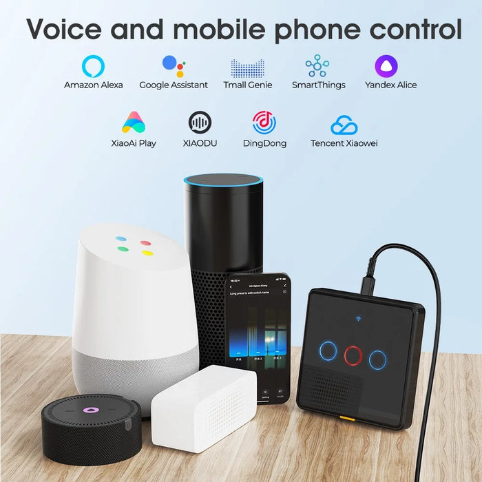 MG-KG110 3 Gang WiFi+433 Dual Mode Touch Smart Switch Tuya APP Voice Control Wall Light Switch, EU Plug  /  Black - 6