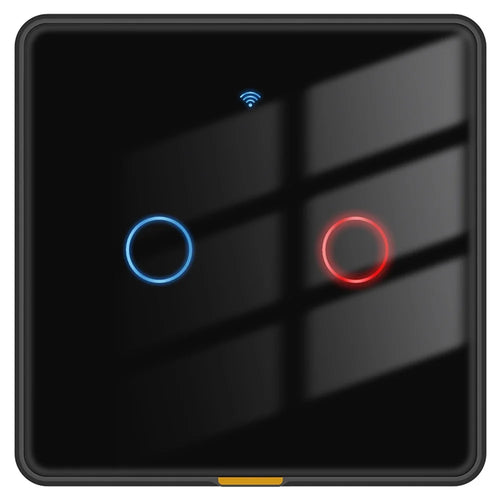 MG-KG110 2 Gang WiFi+433 Dual Mode Touch Smart Switch Tuya APP Voice Control Wall Light Switch, EU Plug  /  Black - 1