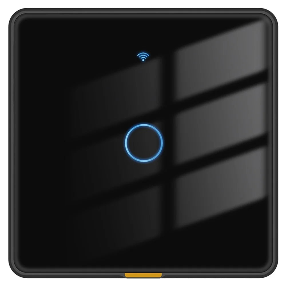 MG-KG110 1 Gang WiFi+433 Dual Mode Touch Smart Switch Tuya APP Voice Control Wall Light Switch, EU Plug  /  Black - 1