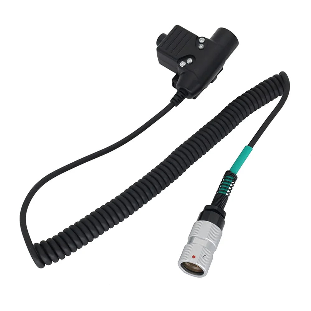 6 Pin Plug Walkie Talkie Headset Adapter U94 PTT Cable for Harris PRC-152 / PRC-148 Two Way Radio - 1