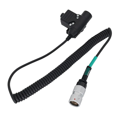 6 Pin Plug Walkie Talkie Headset Adapter U94 PTT Cable for Harris PRC-152 / PRC-148 Two Way Radio - 1