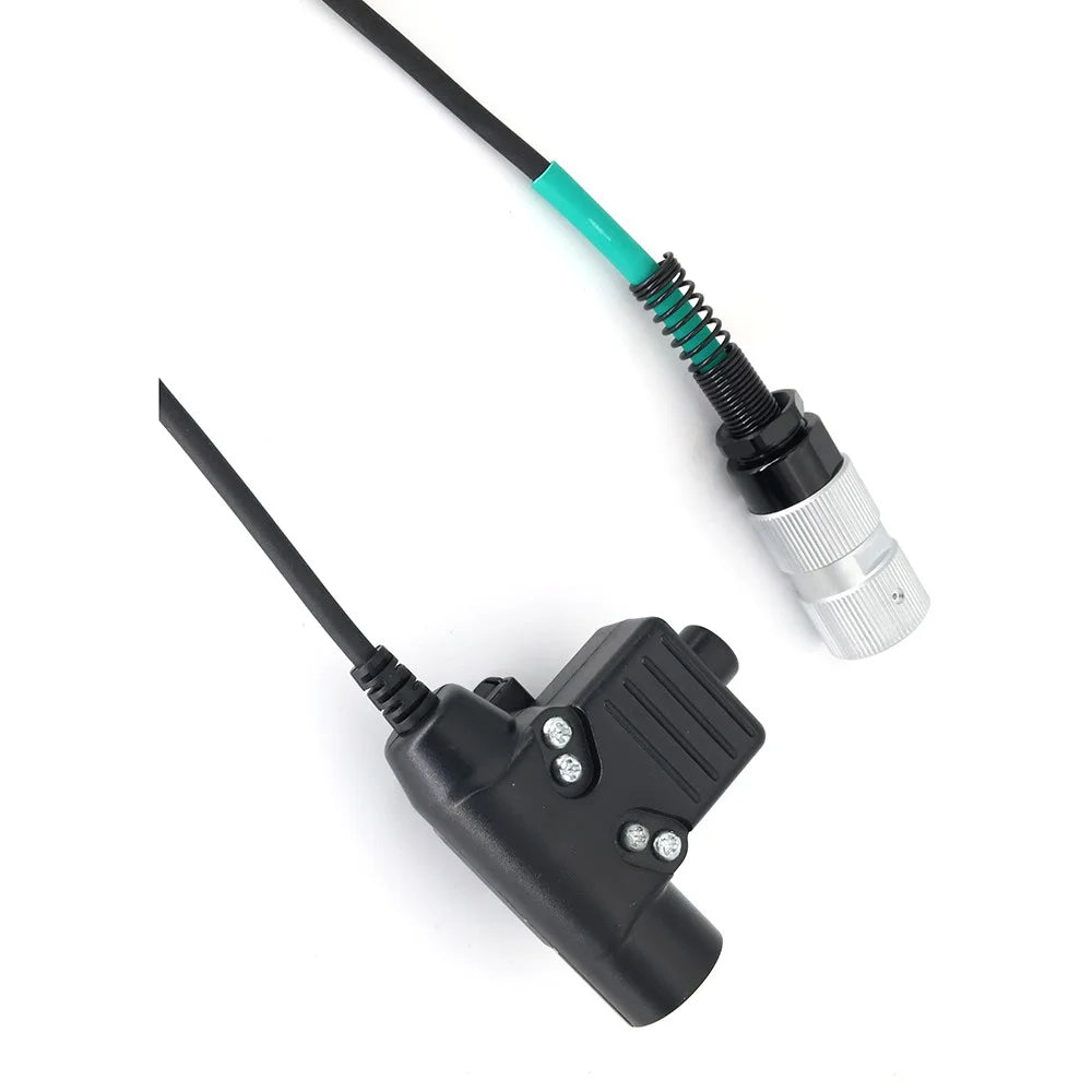 6 Pin Plug Walkie Talkie Headset Adapter U94 PTT Cable for Harris PRC-152 / PRC-148 Two Way Radio - 6