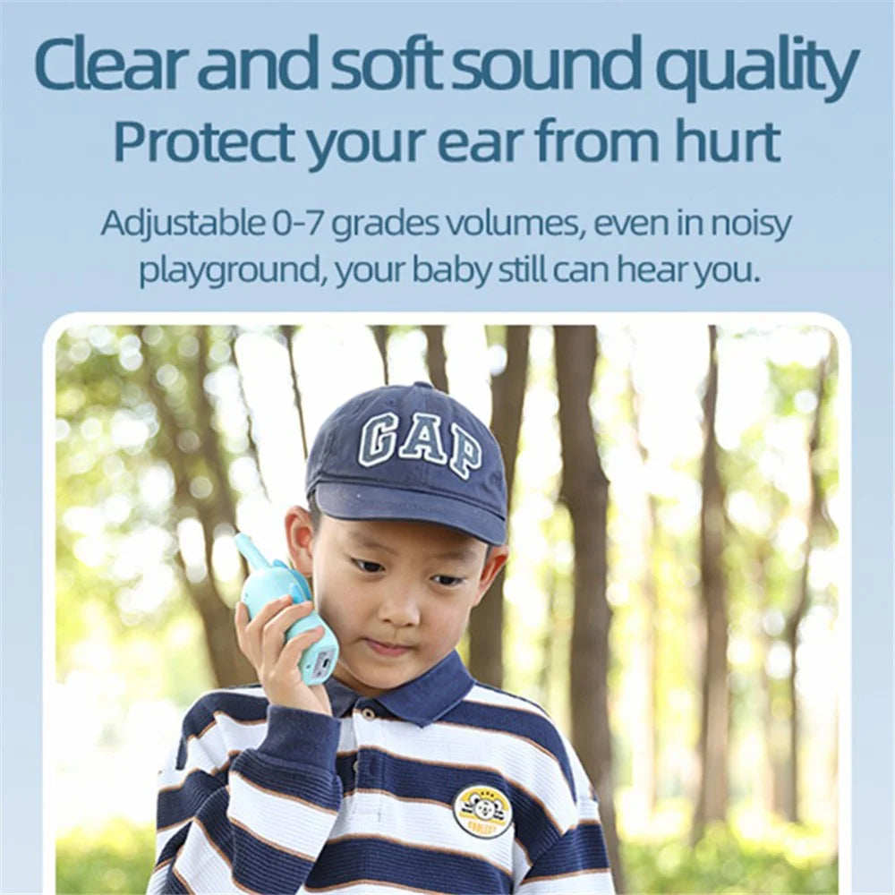 D25 1 Pair 1.5-inch Color Screen Children Walkie Talkies 3km Range Handheld Radio Interphone - Pink+Blue - 4