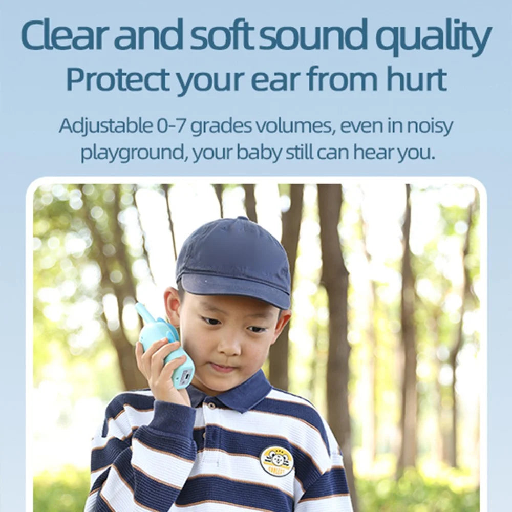 D25 Children Walkie Talkies 1.5-inch Color Screen 3km Range Kids Handheld Radio Interphone - Blue - 5