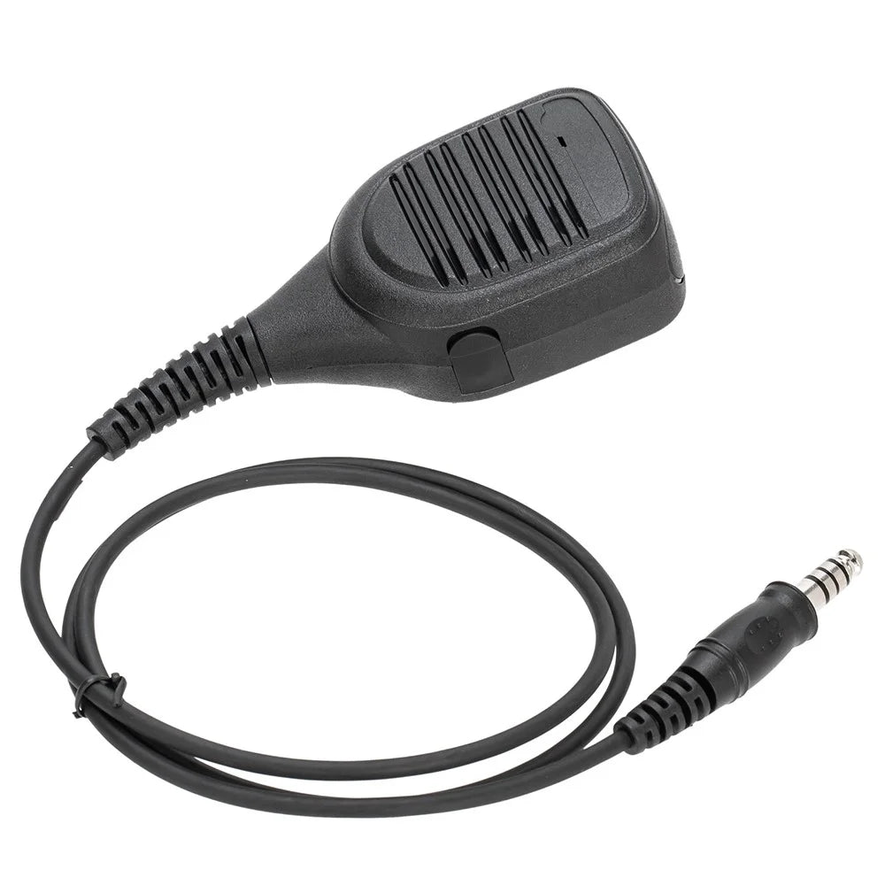 Universal Walkie Talkie 7.1mm Audio Jack Ham Radio Speaker Microphone with 360 Degree Rotating Clip - 1