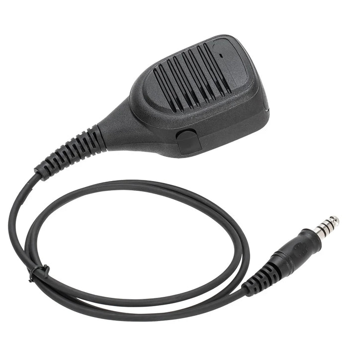 Universal Walkie Talkie 7.1mm Audio Jack Ham Radio Speaker Microphone with 360 Degree Rotating Clip - 1